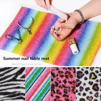 

Summer manicure full diamond table mat high-end nail shop light luxury decorative nails photo props guest photo backgrou 5option