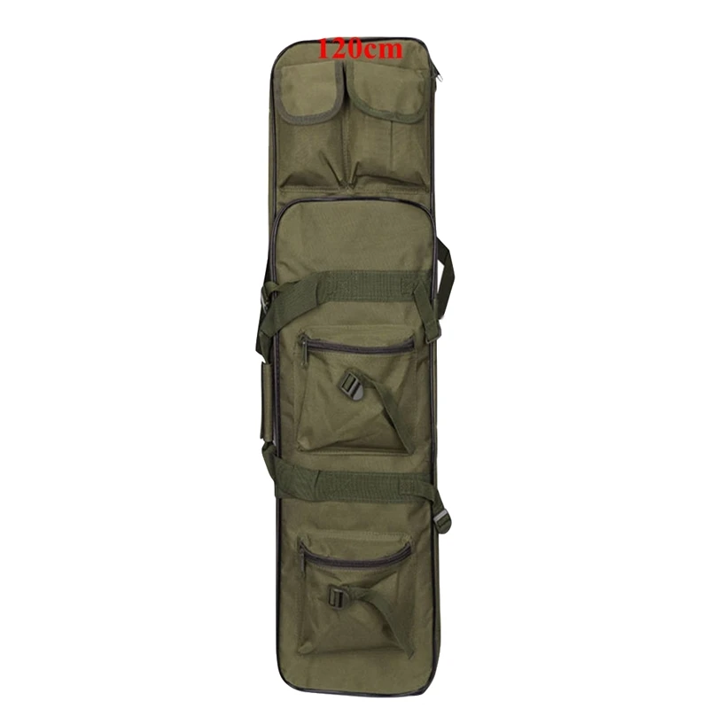120cm green Tactical Hunting Rifle Cace 85cm 100cm 120cm Military Outdoor Double Nylon Bag Carbine Gun Cace Backpack Shooting Air Rifle Bags - Цвет: 120cm green