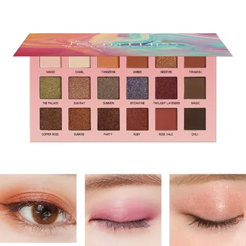 

At Fashion 18 Colors Raninbow Eyeshadow Palette Matte Pearlescent Earth Powder Shimmer Glitter Powder Cosmetic Eye Makeup