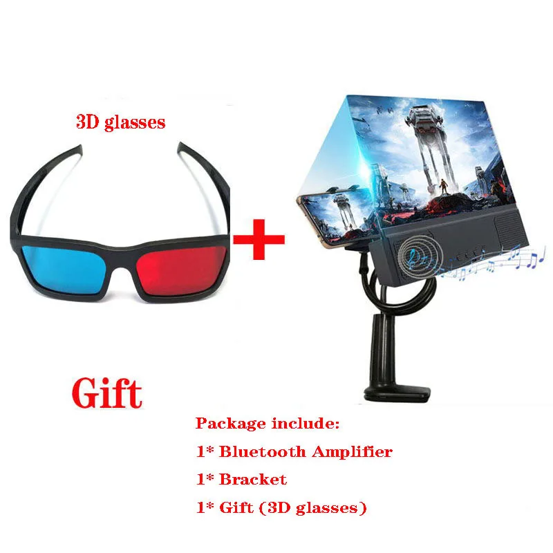 

3D Magnifier Radiation Eye Protection 12 Inch 3D Mobile Phone Video Screen Amplifier with Sound Magnifier Phone Holder With Gift