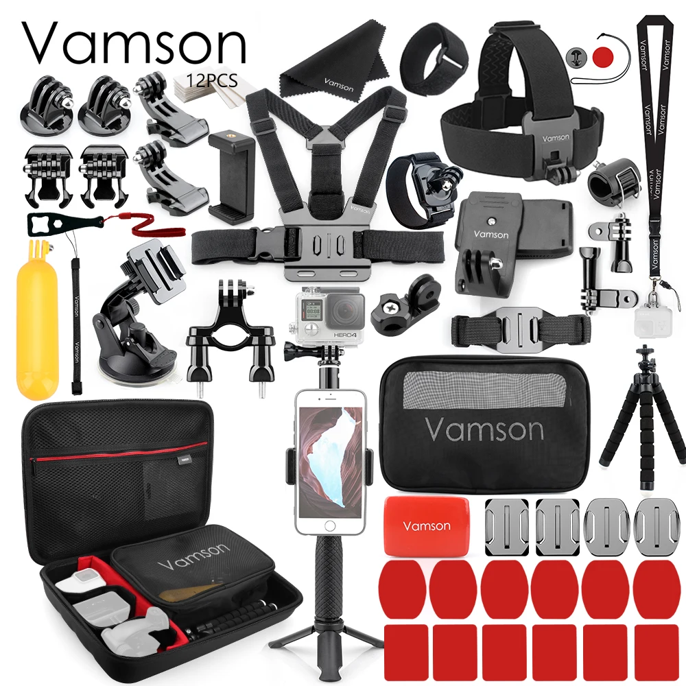 VS62D Vamson для Gopro аксессуары комплект для go pro hero 7 6 5 4 для eken h9 для SJCAM для DJI OSMO Экшн-камера для xiaomi yi 4k VS62 - Цвет: VS62D