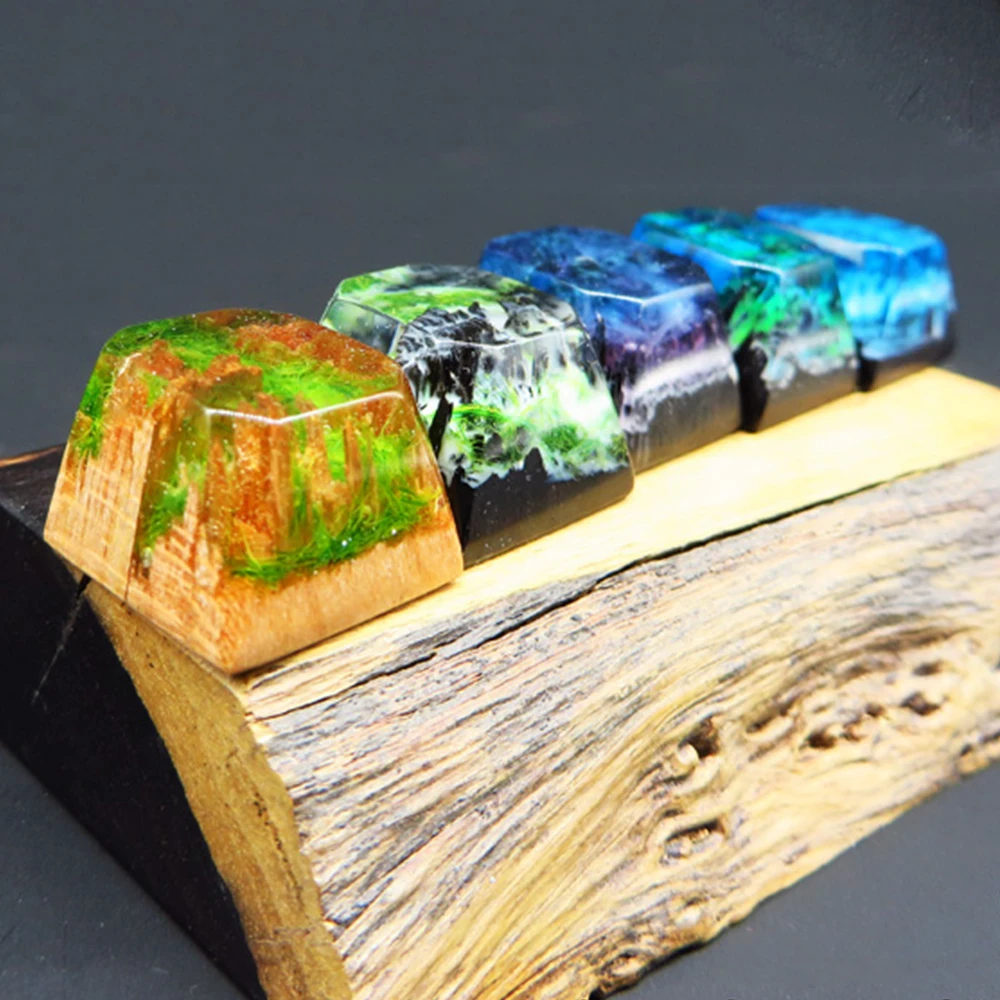 OEM R4 светящиеся снежные горные джунгли деревянные колпачки для ключей ручной