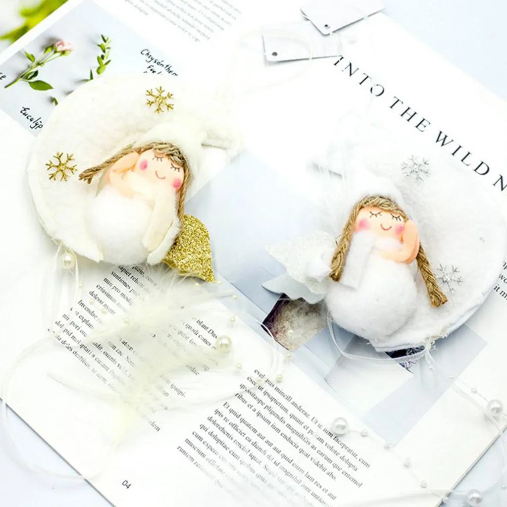 Кукла-ангел с Луной для девочки, рождественская елка, подвесные украшения, рождественские украшения для дома, новогодний Рождественский подарок, товары navidad F828