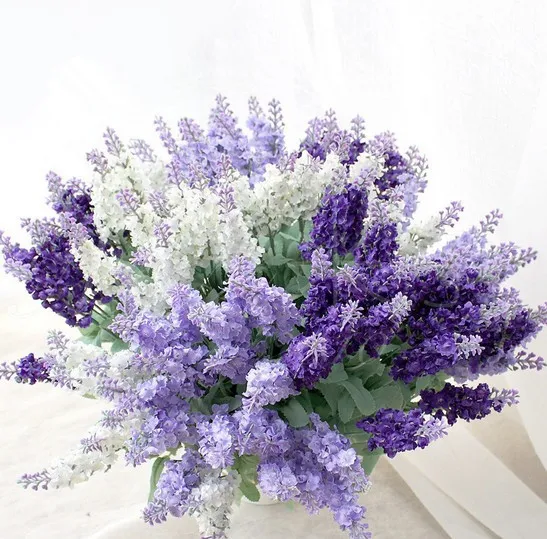 

Imitation Flowers Ten Head Provence Lavender, Silk Flower, Living Room Home Dining Table Decorative Flower