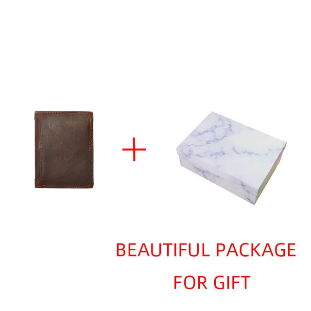 GROJITOO Crazy Horse Wallet Cowhide Leather Men Wallet Multi-card Holder Genuine Leather Wallet Large Capacity Vintage Purse Men Wax Leather BrownP