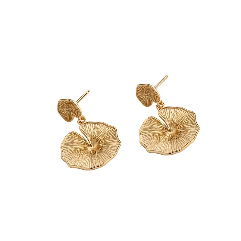 Silvology Ganoderma серьги-гвоздики из стерлингового серебра 925 пробы, золотые грибы, креативные длинные серьги для женщин, модные ювелирные изделия, подарок
