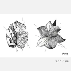 Wyuen оставить цветок Водонепроницаемый временные татуировки наклейки для взрослых детей тела Книги по искусству поддельные татуировки для
