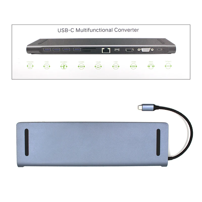 USB C к type C USB 3,0 HDMI 4K RJ45 адаптер Micro SD TF кард-ридер концентратор type-c PD порт USB C концентратор type C 12 в 1