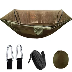 Hamac en Nylon à ouverture rapide automatique, hamac Anti moustique, pôle de Camping en plein air, hamac Anti renversement, hamac avec 