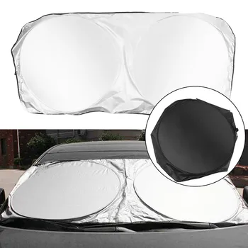 

1pc Car Windscreen Cover 150x70cm Front Silver Anti-UV Window Film Sun Shade Visor Folding Windshield Block Easy Protector