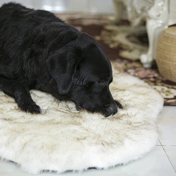 

New Tyteps Faux Fur Orthopedic Dog Bed Curve White Dog Rug For Big Medium Small Puppys