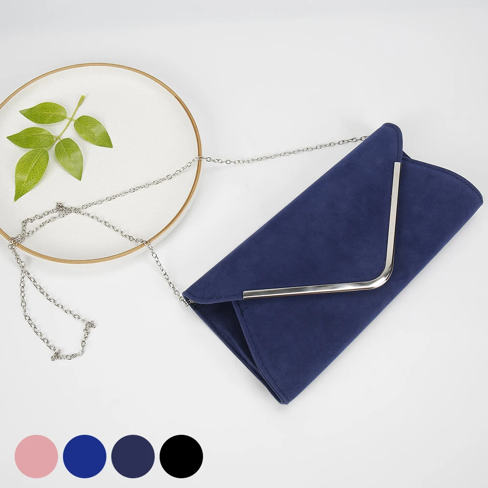 

Banquet Envelope Wrap Suede Wedding Ladies Dance Party Clutch Bag Handbag Purse Handbag