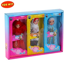 Последние 3 шт./кор. 36 кор./лот всего 108 шт. мусульманский Традиционная Кукла, детские куклы наборы с платьем, с блестками; красивое детское модное игрушка в подарок