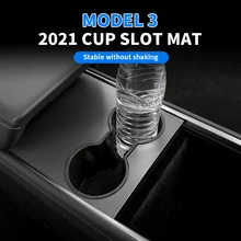 

1PCS TPE For Tesla Model 3 Model Y 2021 Car Center Control Water Cup Holder Non-slip ProofWater Coasters Holder Auto Accessories