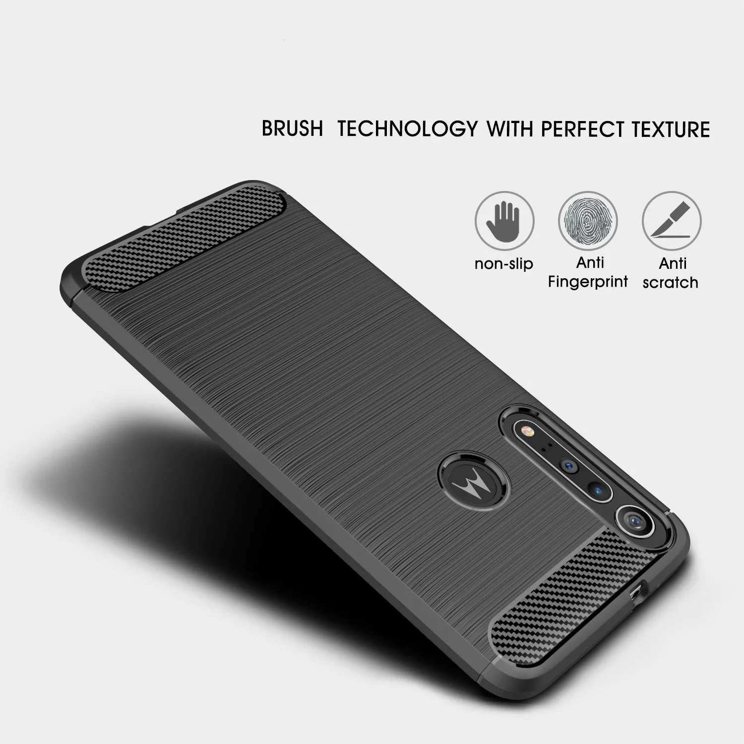 For Motorola Moto G8 Plus Case Carbon Fibre Rugged Armor Shockproof Soft Rubber Silicone Phone Back Cover | Мобильные телефоны и