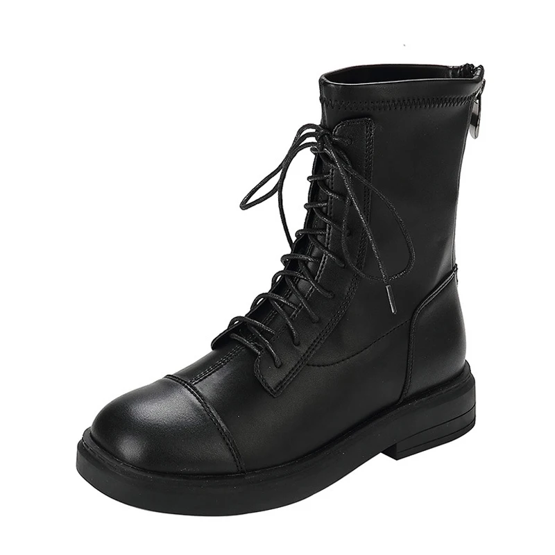 

Microfiber Platform Shoes Women's Autumn Boots Woman 2020 Zipper Ankle Booties Women's Shoes With Rubber Boots Ladies Fashion 40