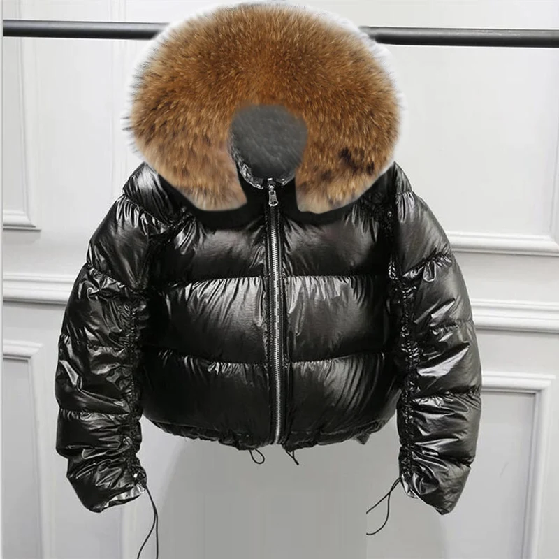 New Women Down Coat Double-sided Wear Winter Jacket Women Waterproof Female Short Coat Big Real Fur Collar Ladies Clothing