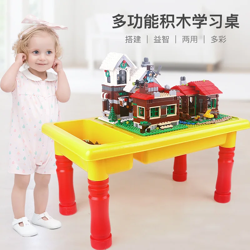 

Children Multi-functional Fishing Learning Building Blocks Table to Send Building Blocks 250 Small Particles Assembled Toy Desk