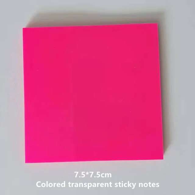 50Page Transparent Sticky Notes Student Waterproof Message Memo Pad Creative Stationery Office School Supplies Color Notebook 14Rose Red