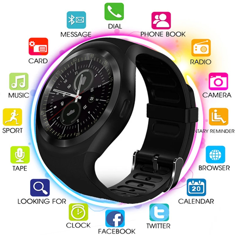 

Smart Watchs Round Support SIM &TF Card With Whatsapp And Facebook Men Women Business Smartwatch For Android Phone PK V8 X6 A1