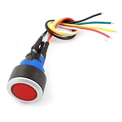 

DC12V 20mm Thread SPDT Self-Locking Red Lamp Metal Adapter Push Button Switch