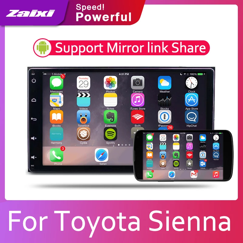 ZaiXi Android 2 Din Автомобильный Радио мультимедийный видео плеер Авто Стерео GPS карта