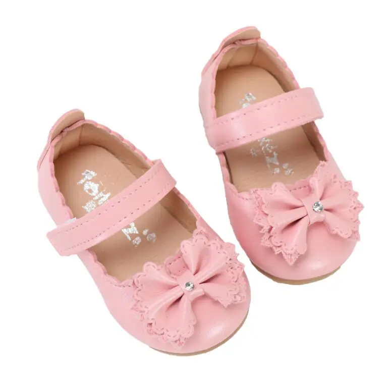 Новая обувь для девочек Бант бабочка принцесса обувь из искусственной кожи детские туфли на плоской подошве обувь для маленьких девочек для детей от 0 до 5 лет