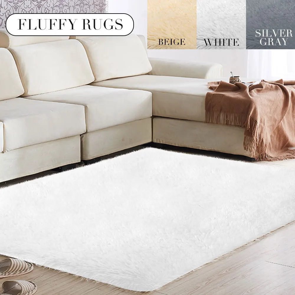 Fluffy Area Rug Bedroom Floor Multicolored Bright Fluffy Rugs Living Room Mat 160x200cm Sofa Decoration Home