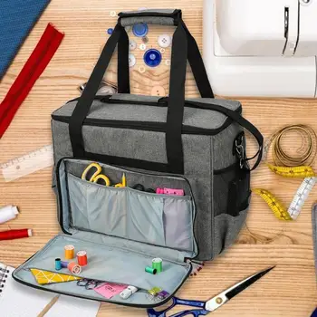 

Cloth Sewing Machine Storage Bag Large Capacity Knitting Organization Crochet Hooks Sewing Tools Thread Yarn Storage Bag