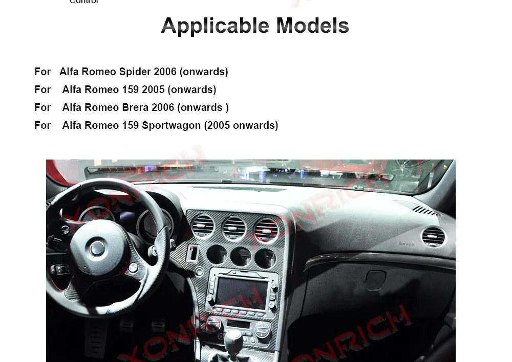 Cheap Xonrich 1 Din Auto Radio Android 9 For Alfa/Romeo/Spider/Brera/159 Sportwagon RAM 4G Car Multimedia Video DVD Player GPS USB DVR 2