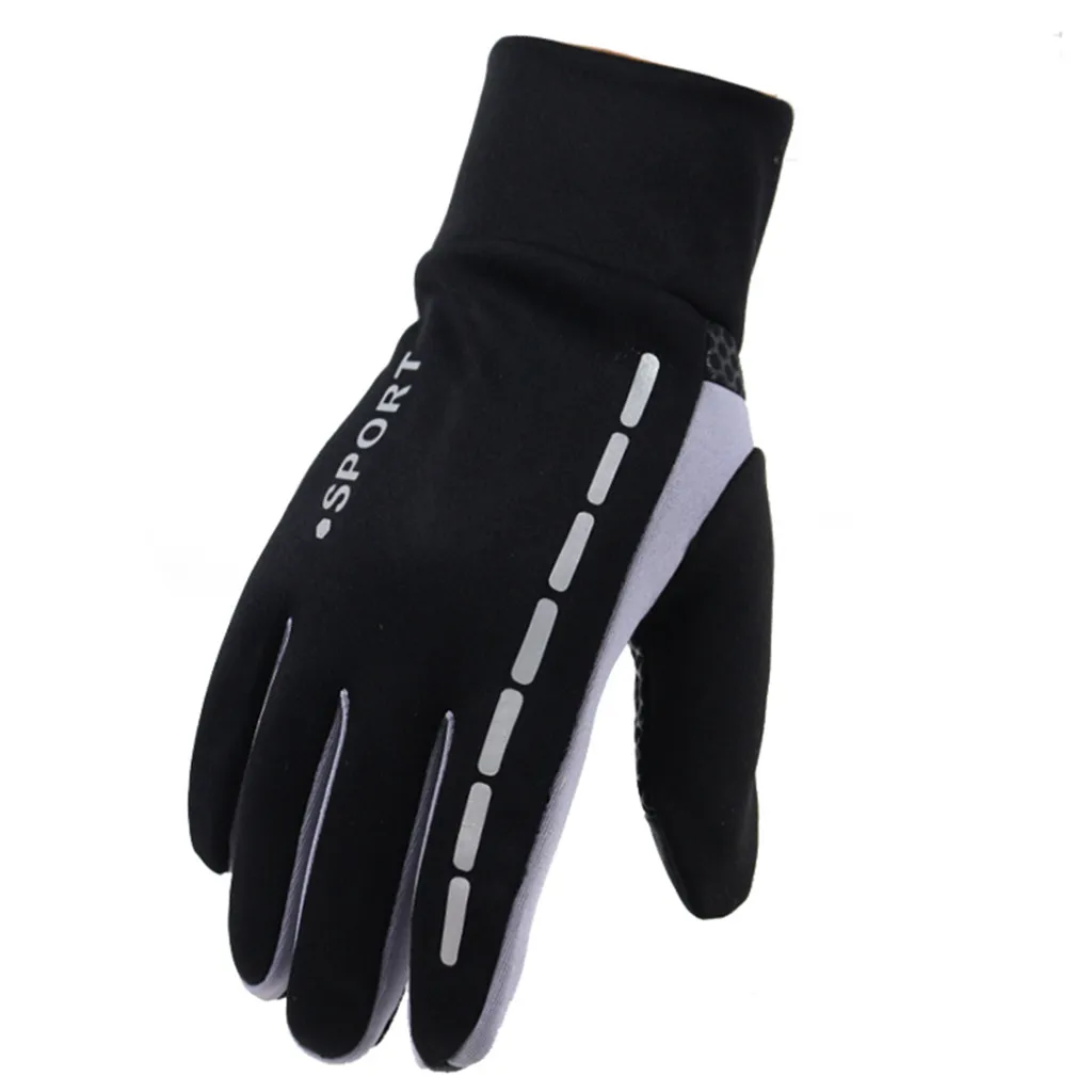 Mens Winter Warm Gloves Therm With Anti-Slip Elastic Cuff Thermal Soft Waterproof Gloves Driving Gloves Sports Glove#YL5 - Цвет: Черный