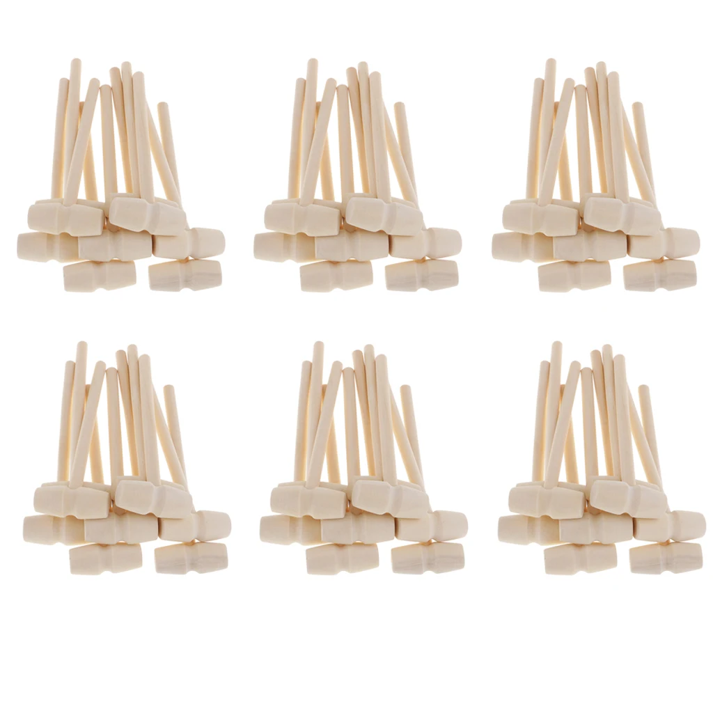 60x Holzhammer Schreiner knuppel Schreinerhammer Rund Holzklüpfel feur Uhr