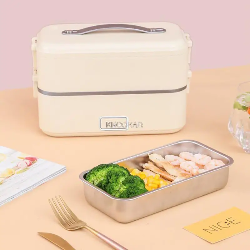 

Portable Electric Heating Insulation Lunch Box Dinnerware Food Storage Container Double-layer Bento Lunch Box Food Container