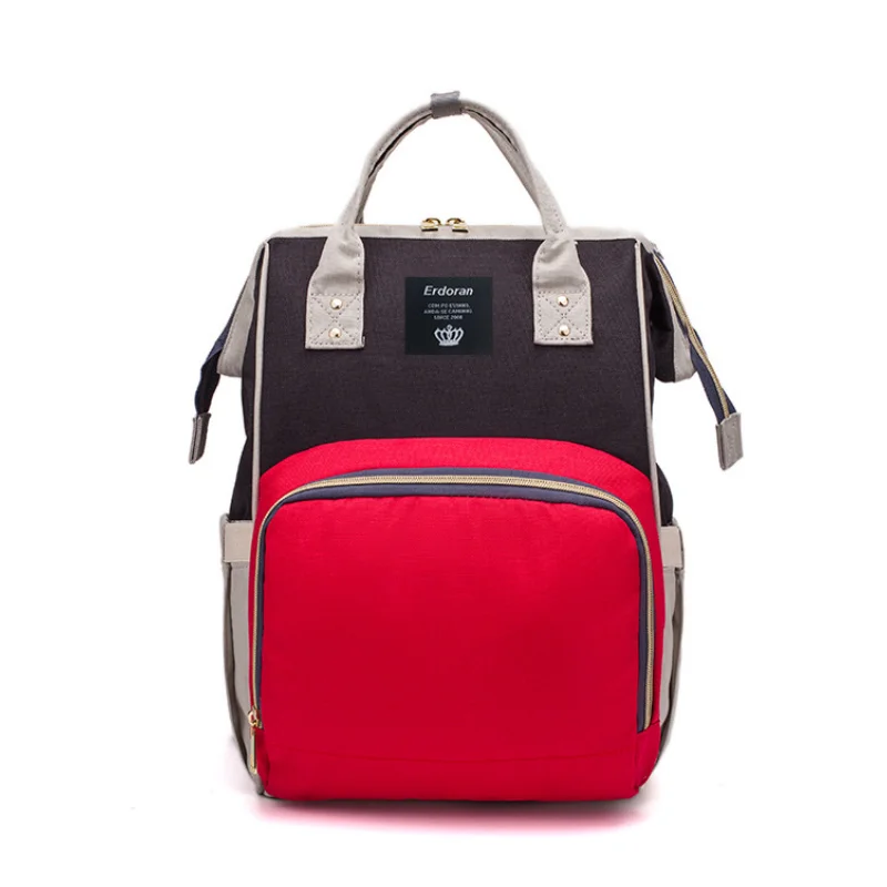 Рюкзак для мамы, дорожная сумка для подгузников, сумка для беременных, сумка для ухода за ребенком, рюкзак для подгузников, горячая Распродажа, сумка для детской коляски для мамы, Подарочный крючок - Цвет: Black red