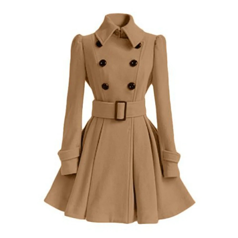 Женское шерстяное пальто в винтажном стиле, зимняя теплая ветровка в английском стиле, модное черное приталенное элегантное пальто из белой шерсти в стиле ретро