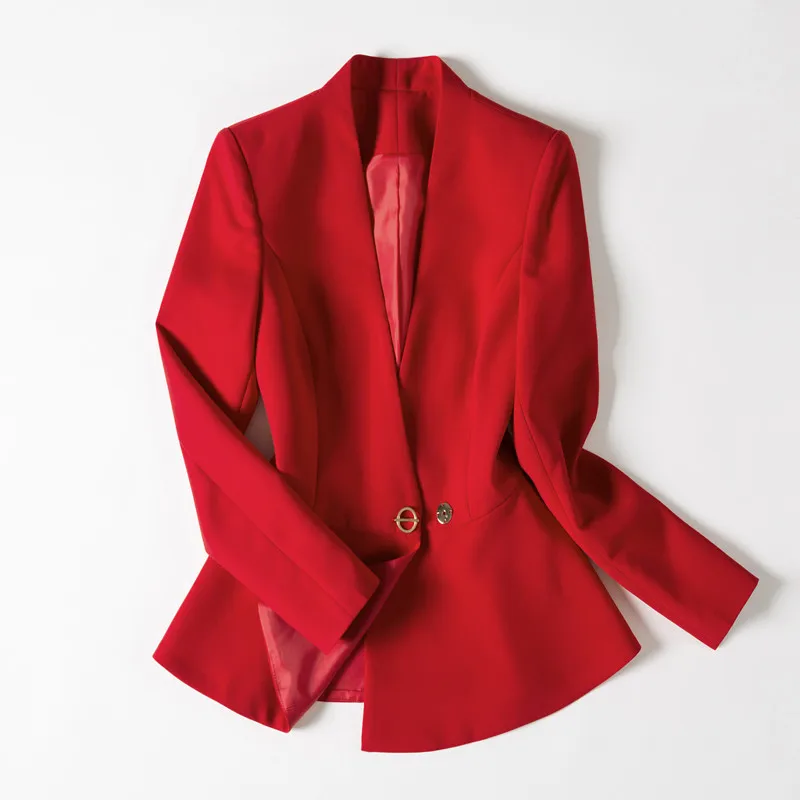 Fashion long sleeve professional pants suits New red business slim blazer and pants office ladies formal interview work wear