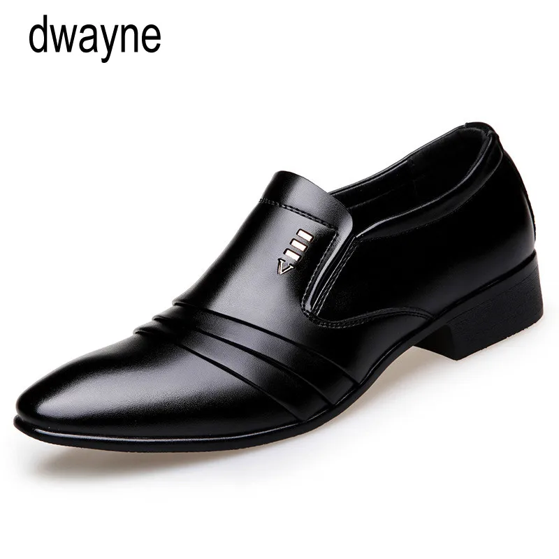

Brand PU Leather Fashion Men Business Dress Loafers Pointy Black Shoes Oxford Breathable Formal Wedding Shoes jkm89