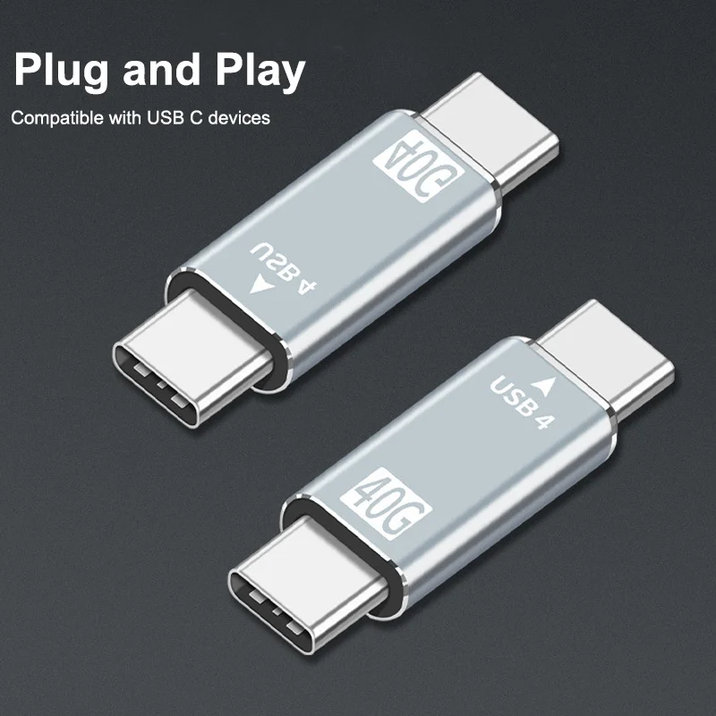 USB C to Type C USB 4 40Gbps Thunderbolt 3 Data Sync Converter Adapter USB 4 Extension Cable for Macbook Pro Air Dell Laptop