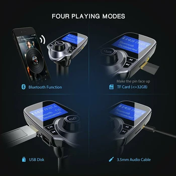 

Bluetooth Wireless Car AUX Stereo Audio Receiver FM Radio Adapter USB Charger SD