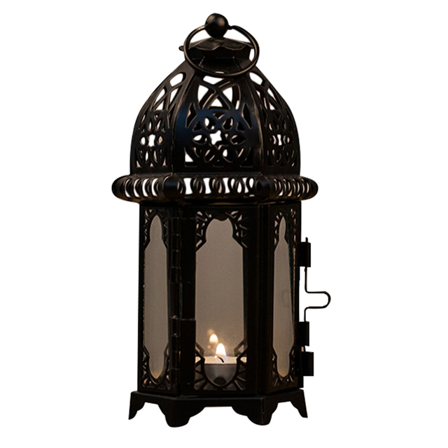 Crystal Moroccan Candlestick Hollow Candle Holder Home Coffee Shop Iron Hanging Candle Lantern