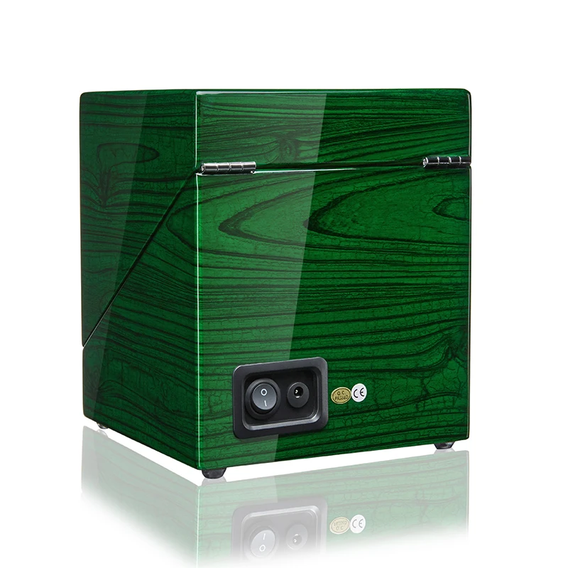 JQUEEN двойные часы Winder с тихим японским мабути мотором зеленого цвета