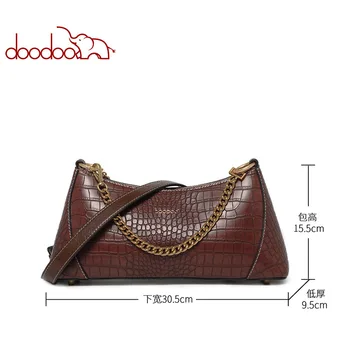 

2020 New Style Bag Women's Fashion Retro Crocodile Pattern Baguette Bag Shoulder Armpit Bag WOMEN'S Bag