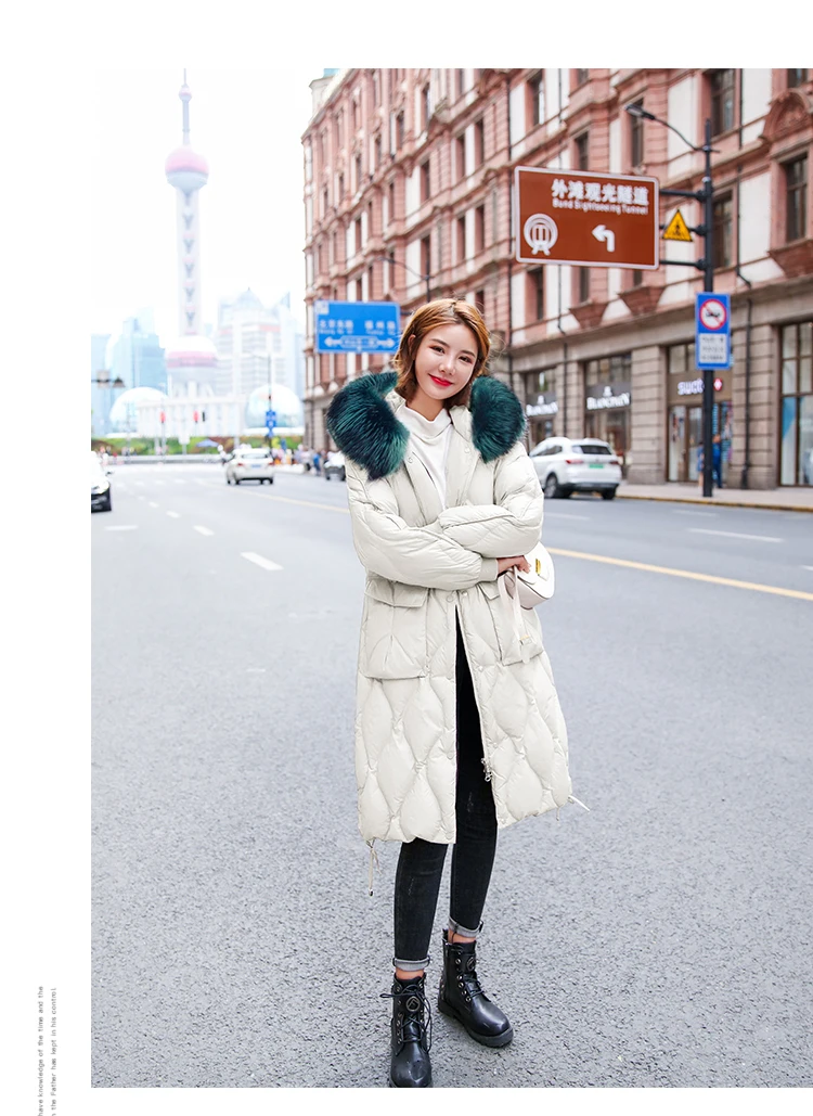 Зима стиль Шикарный Dongdaemun теплое пальто модное средней длины толстый Ozhouzhan пуховик женский