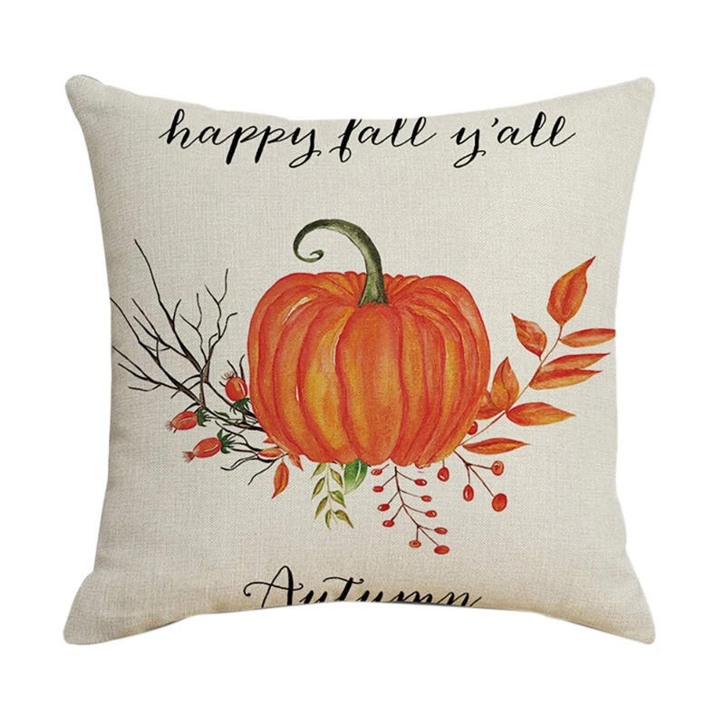 Thanksgiving Pumpkin Sofa Throw Pillow Case Home Decor Square Cushion Cover NEW