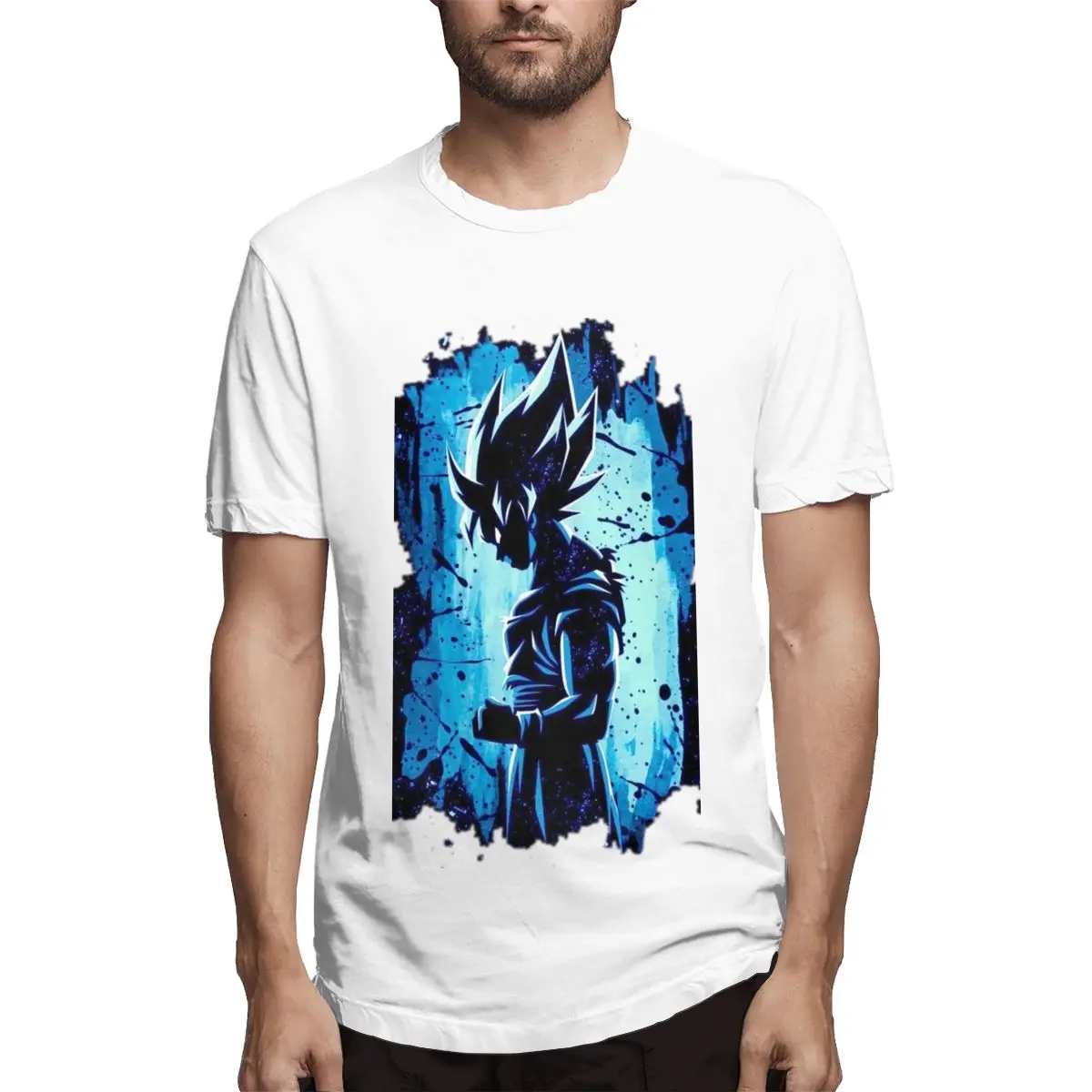 100% cotton Cool Dragon Ball Wukong print casual mens o-neck t shirts creative Men's Short Sleeve T-shirt
