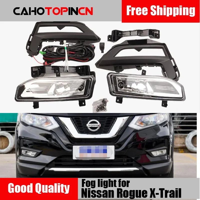

1 set Front fog lights for Nissan Rogue X-Trail 2017 2018 2019 Driving Spot Light Fog Lamps with Bracket Wires Switch