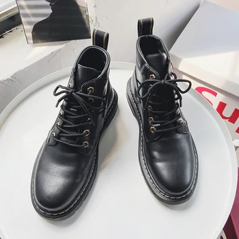 

Men's boots 2020 Winter British workwear short high-top Martin versatile waterproof casual men's leather boots men boots
