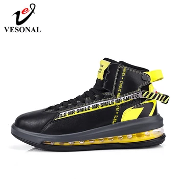

VESONAL 2020 Spring Air cushion High Top Hip Hop Sneakers Men Shoes Casual Breathable Male Shoes Footwear street High quality