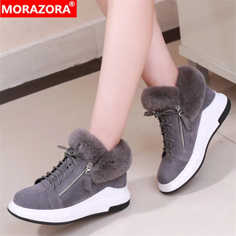 

MORAZORA 2020 New arrive keep warm snow boots comfortable flat heel winter ankle boots high quality fashion women boots