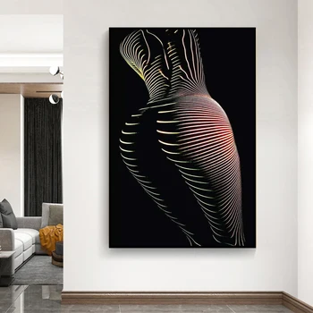 

Modern Nordic Abstract Art Woman Sexy Buttocks Black and White Decorative Canvas Painting Picture Print Room Decoration